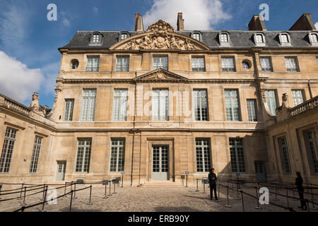 Außen vor der Fassade des Musée National Picasso Paris Museum / Musée. Paris, Frankreich. Stockfoto