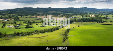 Wales, Carmarthenshire, Llandeilo, Towy Tal von Dynefor Burg, Panorama Stockfoto