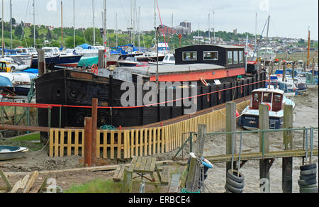 Alten Lastkahn an Leigh auf Meer Mündung Essex UK Stockfoto