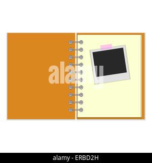 Offenen Notebook mit Foto Stock Vektor