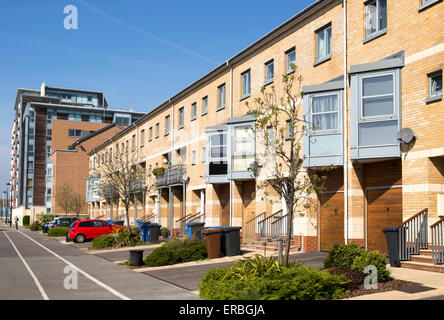 Moderne Maisonette-Wohnungen in zentralen Ipswich, Suffolk, England, UK Stockfoto