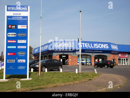 Stellisons Euronics elektrische Superstore-Shop in zentralen Ipswich, Suffolk, England, UK Stockfoto