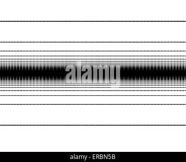 Mehrere schwarze horizontale Linien ausgehend von der oberen und unteren, ist Verdickung als Zentrum näherte. Stock Vektor