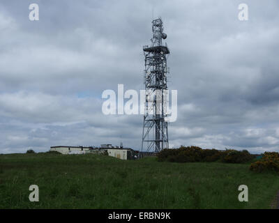 Sendemast Butser Hill Stockfoto