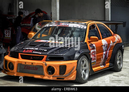 Mitsubishi Evolution Rennen vorbereitet Limousine. Mitsubishi Evo V1 Stockfoto