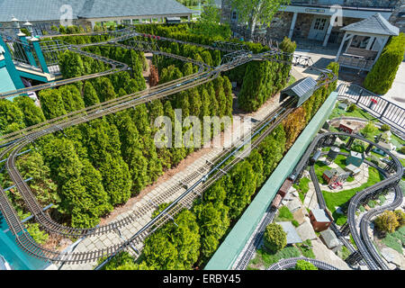 Michigan, Charlevoix, Schloss Bauernhöfe, Modell Garten Eisenbahn Stockfoto