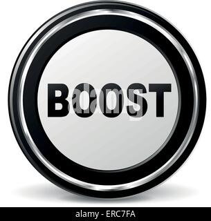 Vektor-Illustration von Schwarz und Chrom-Boost-Symbol Stock Vektor