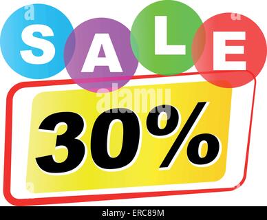 Vektor-Illustration von dreißig Verkauf Symbol auf weißem Hintergrund Stock Vektor