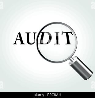 Vektor-Illustration von Audit-Konzept mit Lupe Stock Vektor