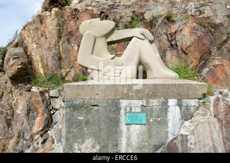 John Cleal Skulptur im unteren Fishguard, Pembrokeshire Wales Stockfoto