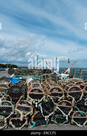 Krabbe & Hummer Töpfe Mudeford Quay Dorset Stockfoto