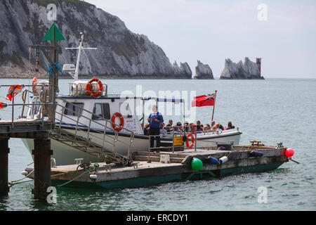 Nadeln Vergnügen Kreuzfahrten, Ramblin Rose touristische Bootsfahrt um die Nadeln auf der Isle Of Wight zu besuchen Stockfoto