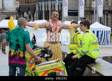 Junggesellenabschied, Nottingham, England. Stockfoto