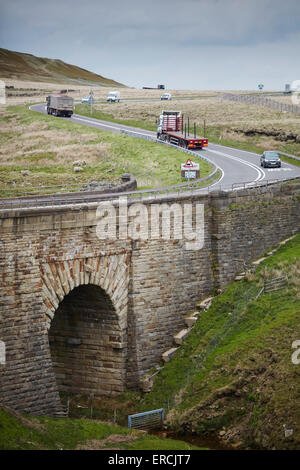 A628 Woodhead Pass Manchester mit Barnsley und Sheffield und die Autobahn M1 verbindet. An der Grenze von Barnsley mit Bild Stockfoto