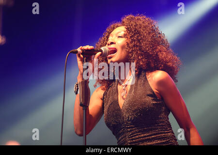 Boney M bei Wychwood Musik festival2015 in Cheltenham, Gloucestershire, England Stockfoto