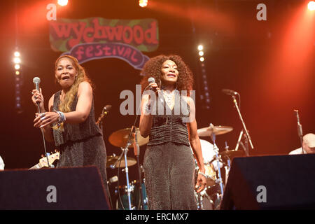 Boney M bei Wychwood Musik festival2015 in Cheltenham, Gloucestershire, England Stockfoto