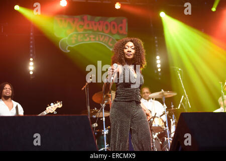 Boney M bei Wychwood Musik festival2015 in Cheltenham, Gloucestershire, England Stockfoto