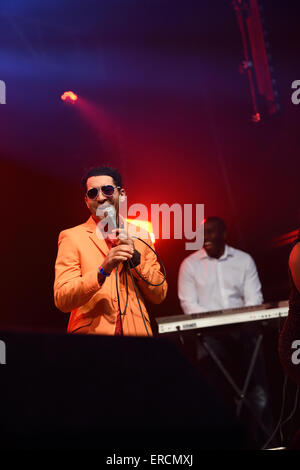 Boney M bei Wychwood Musik festival2015 in Cheltenham, Gloucestershire, England Stockfoto