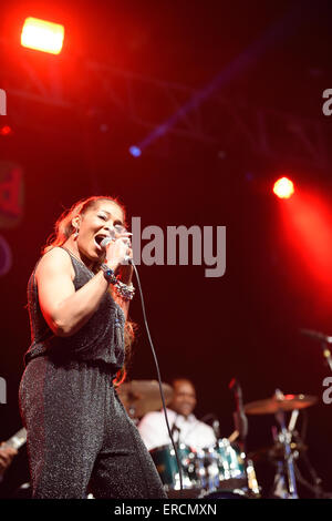 Boney M bei Wychwood Musik festival2015 in Cheltenham, Gloucestershire, England Stockfoto