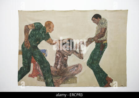 Beißen Sie Leon Golub, Ihre Zunge Ausstellung, Serpentine Gallery, London, UK. Stockfoto