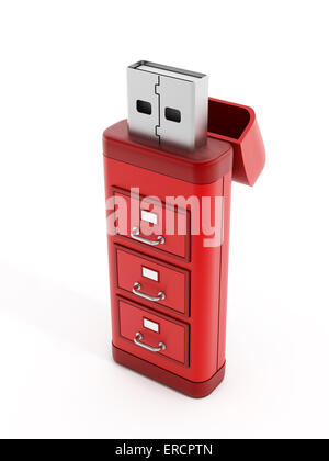 Schubladen auf rot USB-Speichergerät Stockfoto