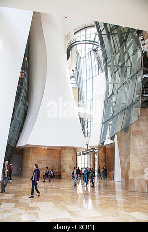 Interior Guggenheim Museum, Bilbao Stockfoto