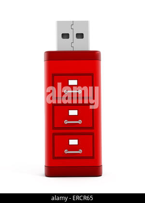 Schubladen auf rot USB-Speichergerät Stockfoto