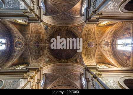 Kuppel und Kirchenschiff Interieur, Ferrara Kathedrale Basilica Cattedrale di San Giorgio, Ferrara, Italien Stockfoto