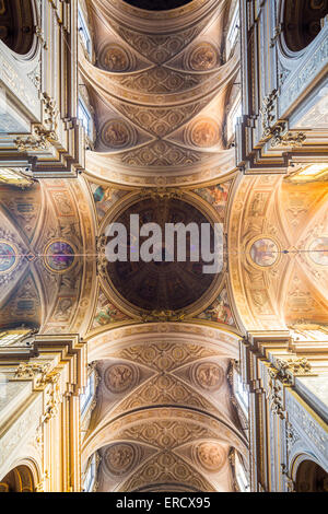 Kuppel und Kirchenschiff Interieur, Ferrara Kathedrale Basilica Cattedrale di San Giorgio, Ferrara, Italien Stockfoto