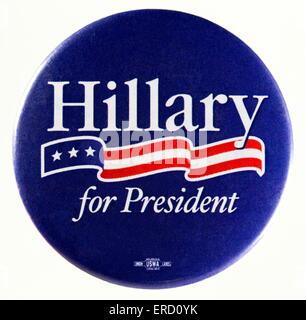 Eine 2008 Hillary Rodham Clinton USA Präsidentenkampagne primäre Taste pin Stockfoto