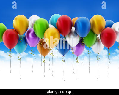 Multi farbige dekorative Party Luftballons. Stockfoto