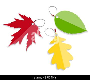 Herbst Blätter-Etiketten-Vektor-Illustration Stock Vektor