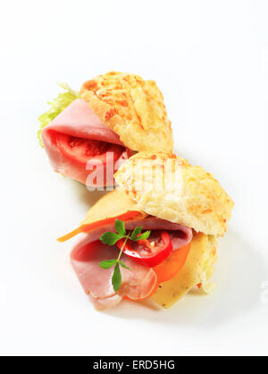 Schinken und Käse-Sandwiches - Studio gedreht Stockfoto