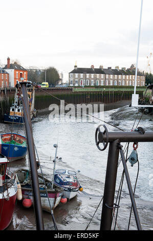 Ebbe im Hafen von Boston, England Stockfoto