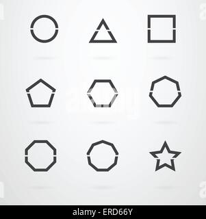 Geometrische Grundformen Vektor Icon-Set Stock Vektor