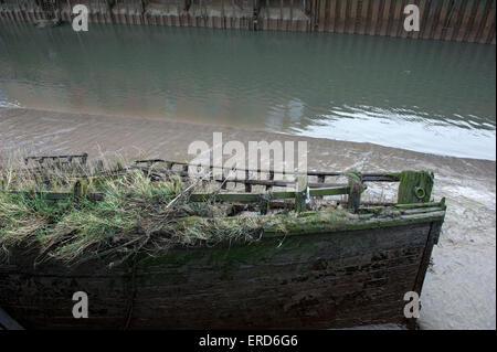 Ebbe im Hafen von Boston, England Stockfoto