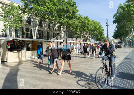 Rambla de Santa Monica, Barcelona, Spanien Stockfoto