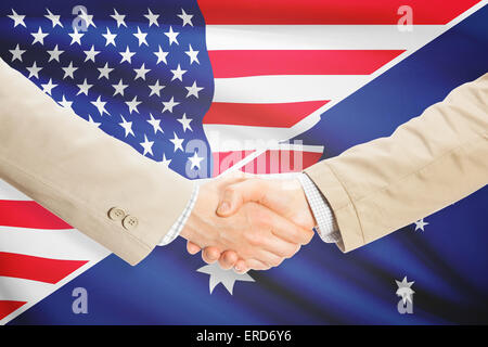 Geschäftsleute Händeschütteln - USA und Australien Stockfoto