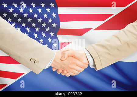 Geschäftsleute Händeschütteln - USA und Niederlanden Stockfoto