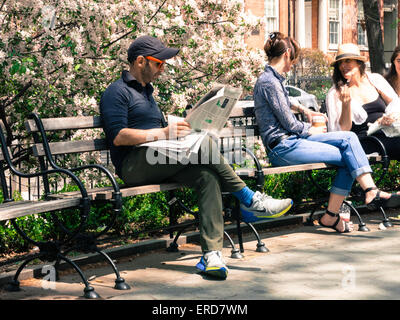 Frühling im Washington Square Park, New York Stockfoto