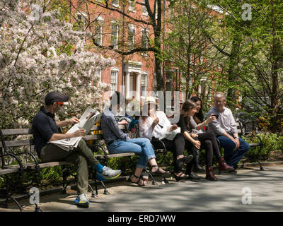 Frühling im Washington Square Park, New York Stockfoto