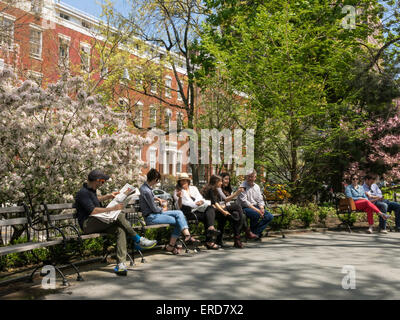 Frühling im Washington Square Park, New York Stockfoto