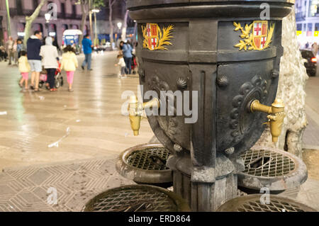Canaletes Brunnen, Rambla de Canaletas, Barcelona, Spanien Stockfoto
