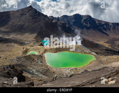 Emerald Lake auf der Tongariro Alpine Crossing über den vulkanischen Nationalpark - Nordinsel Neuseeland Stockfoto