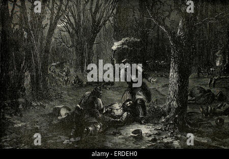 Auf der Suche nach den Toten und Verwundeten, Schlacht in der Wilderness, USA Bürgerkrieg Stockfoto
