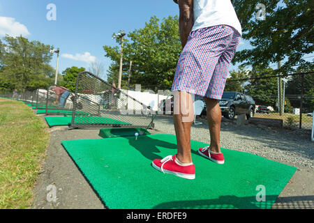 Driving Range-Golfer Stockfoto