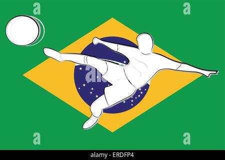 Vektor-Illustration von Brasilien Fußball WM Hintergrund Konzept Stock Vektor