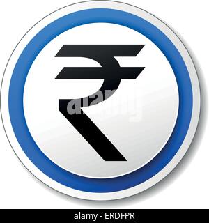 Vektor-Illustration von Schwarz und blau Rupie-Symbol auf weißem Hintergrund Stock Vektor