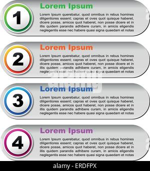 Vektor-Illustration von vier Schritten Hintergrunddesign Stock Vektor