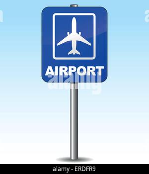 Vektor-Illustration von Flugzeug-Zeichen an Flughafen Stock Vektor